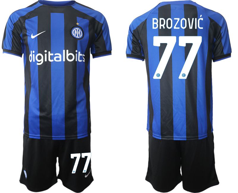 Men 2022-2023 Club Inter Milan home blue #77 Soccer Jersey